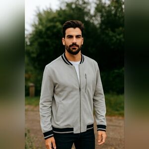 Ben Sherman NWT $139.00 Grey British‎ Style Suede Jacket Size Medium